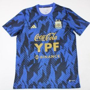 Argentina pre-match training soccer jersey 2022 with sponsors